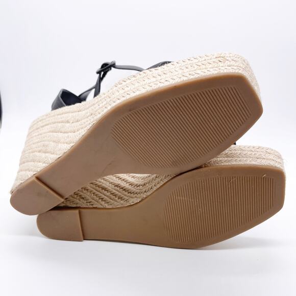 Steve Madden Women's Upstage Espadrille Wedge Sandals Black Size 10M - Picture 7 of 7